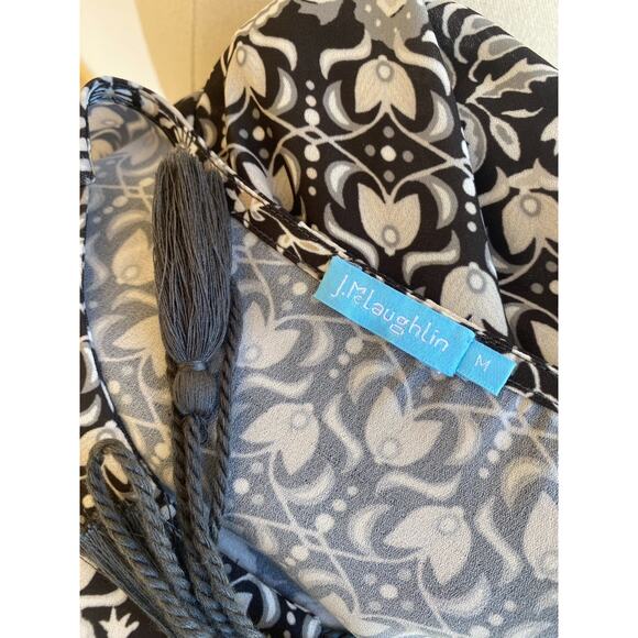 J.McLaughlin Womens Dress Gray Floral Tiered Peasant Bohemian Cottagecore sz M - Picture 11 of 12